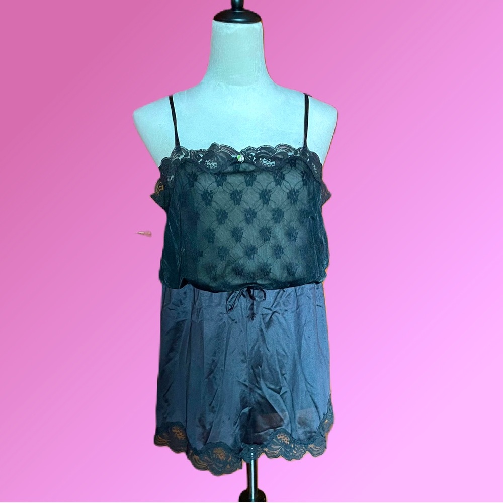 Vintage Lorraine Lace Bust Nylon Romper